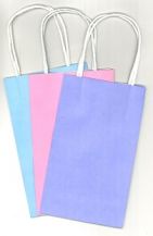 PAPER BAGS WITH HANDLE ASSORTED PASTEL COLOURS PACK OF 15