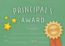 MERIT CERTIFICATE - PRINCIPAL AWARD