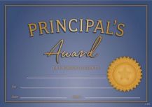 MERIT CERTIFICATE - PRINCIPAL  AWARD HONOUR