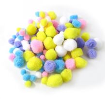 POM POM - PASTEL ASSORTED SIZES 100